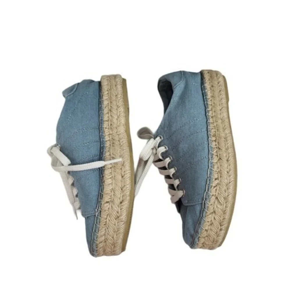 Steve Madden Tamilyn Denim Chambray Textile Espadrilles 6.5